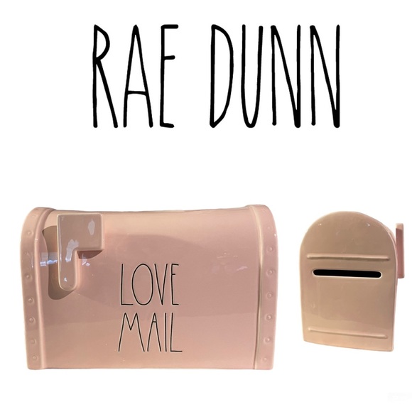 Rae Dunn Love Mail Valentines Ceramic Pink Mail Box Anniversary Soulmate - Picture 1 of 14